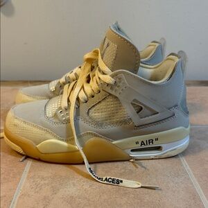 OFF-WHITE X AIR JORDAN RETRO IV SP “SAIL” CV9388-100 Size 7 In Women’s